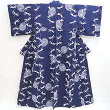 Load image into Gallery viewer, Yukata Vintage(1950-1980) Navy Dragonfly Cotton #9922B4
