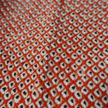 Load image into Gallery viewer, KK1410B8 Silk Kimono Fabric Vintage(1950-1980) Shibori Red 75.2x12.6in(191x32cm)
