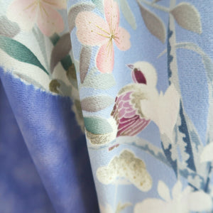 Furisode Blue Cloud Bird Silk #9685J3