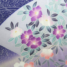 Load image into Gallery viewer, Furisode Blue Lavender Shidare Sakura Peony Tall Silk #9704J5
