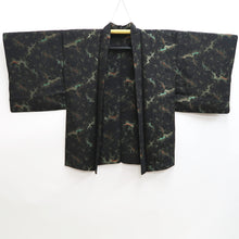 Load image into Gallery viewer, Haori Jacket Vintage(1950-1980) Black Gold Abstract art Silk #9795A5
