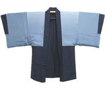 Load image into Gallery viewer, Men's Haori Vintage(1950-1980) Blueish Black Double Dragon Silk #10658C4
