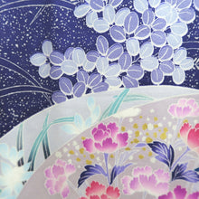 Load image into Gallery viewer, Furisode Blue Lavender Shidare Sakura Peony Tall Silk #9704J5
