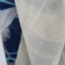 Load image into Gallery viewer, Juban Vintage(1920-1950) Blue Crane Birds Silk #10388F5
