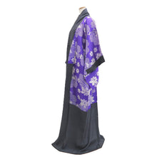 Load image into Gallery viewer, Kimono Vintage(1920-1950) GrayishPurple Maple Leaf Silk #10788D5
