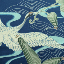 Load image into Gallery viewer, Juban Vintage(1920-1950) Blue Crane Birds Silk #10388F5
