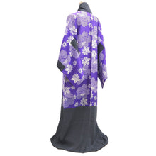 Load image into Gallery viewer, Kimono Vintage(1920-1950) GrayishPurple Maple Leaf Silk #10788D5
