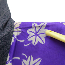 Load image into Gallery viewer, Kimono Vintage(1920-1950) GrayishPurple Maple Leaf Silk #10788D5
