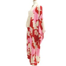 Load image into Gallery viewer, Juban Vintage(1920-1950) Red Pink Crane Birds Silk #10389F5
