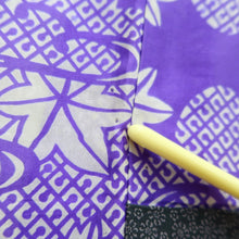 Load image into Gallery viewer, Kimono Vintage(1920-1950) GrayishPurple Maple Leaf Silk #10788D5
