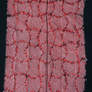 KK1414B8 Silk Kimono Fabric Vintage(1950-1980) Shibori Red 76.0x11.8in(193x30cm)