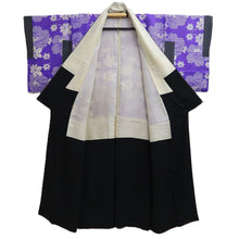 Load image into Gallery viewer, Kimono Vintage(1920-1950) GrayishPurple Maple Leaf Silk #10788D5
