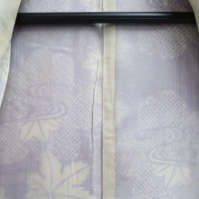 Load image into Gallery viewer, Kimono Vintage(1920-1950) GrayishPurple Maple Leaf Silk #10788D5
