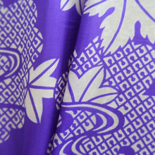 Load image into Gallery viewer, Kimono Vintage(1920-1950) GrayishPurple Maple Leaf Silk #10788D5
