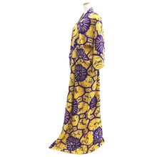 Load image into Gallery viewer, Kimono Vintage(1920-1950) Yellow Purple Shibori Silk #10789D5
