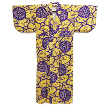 Load image into Gallery viewer, Kimono Vintage(1920-1950) Yellow Purple Shibori Silk #10789D5

