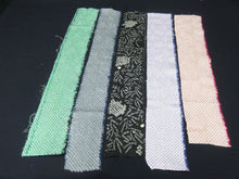 Load image into Gallery viewer, KK616A4 Silk Bundle Sale 18pcs Vintage Shibori Fabric 19.7x3.5in(50x9cm)
