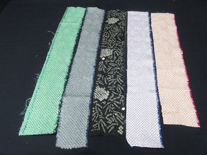 KK616A4 Silk Bundle Sale 18pcs Vintage Shibori Fabric 19.7x3.5in(50x9cm)