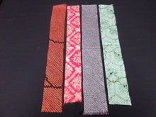 Load image into Gallery viewer, KK616A4 Silk Bundle Sale 18pcs Vintage Shibori Fabric 19.7x3.5in(50x9cm)
