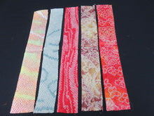 Load image into Gallery viewer, KK609A3 Silk Bundle Sale 18pcs Vintage Shibori Fabric 19.7x3.5in(50x9cm)

