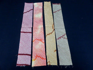 KK609A3 Silk Bundle Sale 18pcs Vintage Shibori Fabric 19.7x3.5in(50x9cm)