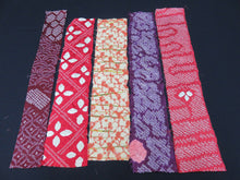 Load image into Gallery viewer, KK611A3 Silk Bundle Sale 18pcs Vintage Shibori Fabric 19.7x3.5in(50x9cm)
