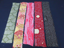 Load image into Gallery viewer, KK611A3 Silk Bundle Sale 18pcs Vintage Shibori Fabric 19.7x3.5in(50x9cm)
