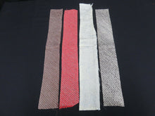 Load image into Gallery viewer, KK604BdA3 Silk Bundle Sale 18pcs Vintage Shibori Fabric 19.7x3.5in(50x9cm)

