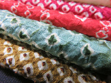 Load image into Gallery viewer, KK606BdA3 Silk Bundle Sale 18pcs Vintage Shibori Fabric 19.7x3.5in(50x9cm)
