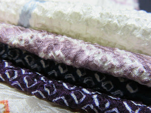 KK606BdA3 Silk Bundle Sale 18pcs Vintage Shibori Fabric 19.7x3.5in(50x9cm)