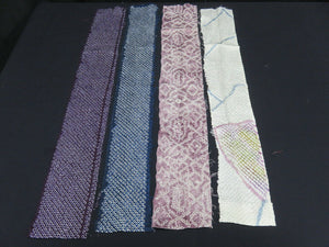 KK606BdA3 Silk Bundle Sale 18pcs Vintage Shibori Fabric 19.7x3.5in(50x9cm)
