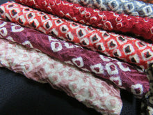 Load image into Gallery viewer, KK604AdA3 Silk Bundle Sale 18pcs Vintage Shibori Fabric 19.7x3.5in(50x9cm)
