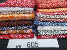 Load image into Gallery viewer, KK605AdA3 Silk Bundle Sale 18pcs Vintage Shibori Fabric 19.7x3.5in(50x9cm)
