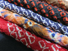 Load image into Gallery viewer, KK605AdA3 Silk Bundle Sale 18pcs Vintage Shibori Fabric 19.7x3.5in(50x9cm)
