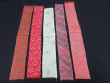 Load image into Gallery viewer, KK604AdA3 Silk Bundle Sale 18pcs Vintage Shibori Fabric 19.7x3.5in(50x9cm)
