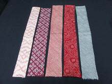 Load image into Gallery viewer, KK604AdA3 Silk Bundle Sale 18pcs Vintage Shibori Fabric 19.7x3.5in(50x9cm)
