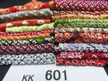Load image into Gallery viewer, KK601BdA3 Silk Bundle Sale 18pcs Vintage Shibori Fabric 19.7x3.5in(50x9cm)
