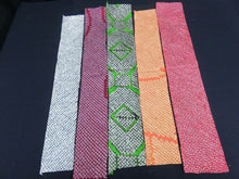 Load image into Gallery viewer, KK601BdA3 Silk Bundle Sale 18pcs Vintage Shibori Fabric 19.7x3.5in(50x9cm)
