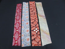 Load image into Gallery viewer, KK601BdA3 Silk Bundle Sale 18pcs Vintage Shibori Fabric 19.7x3.5in(50x9cm)
