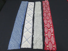 Load image into Gallery viewer, KK605AdA3 Silk Bundle Sale 18pcs Vintage Shibori Fabric 19.7x3.5in(50x9cm)
