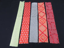 Load image into Gallery viewer, KK601BdA3 Silk Bundle Sale 18pcs Vintage Shibori Fabric 19.7x3.5in(50x9cm)

