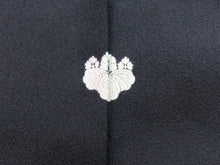 Load image into Gallery viewer, Haori Jacket Vintage 1960's Black Urushi Floral Pattern #0010
