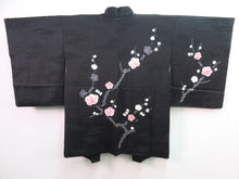 Load image into Gallery viewer, Haori Jacket Black Shibori Branch Plum blossom #0015
