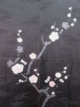 Load image into Gallery viewer, Haori Jacket Black Shibori Branch Plum blossom #0015
