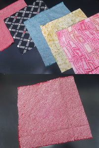 Silk Bundle Kimono Shibori Fabric 30pcs Remnants Set 11.8x11.8in (30x30cm) FREE SHIPPING #D