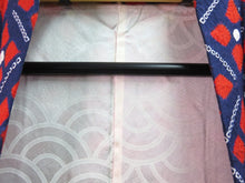 Load image into Gallery viewer, Haori Jacket Blue Red Floral Shibori #0029
