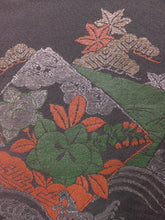 Load image into Gallery viewer, Haori Jacket Vintage 1960's Black Urushi Floral Pattern #0010
