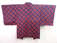 Load image into Gallery viewer, Haori Jacket Blue Red Floral Shibori #0029
