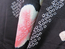 Load image into Gallery viewer, Haori Jacket Black Shibori Branch Plum blossom #0015
