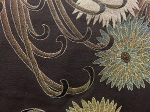 Premium Haori Jacket Vintage 1960's Black Gold Glinting Spreading Chrysanthemum #0017